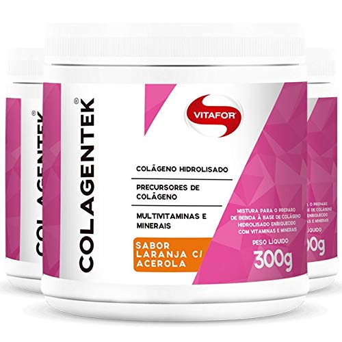 Kit 3 Colagentek - Colágeno Hidrolisado Laranja da Vitafor