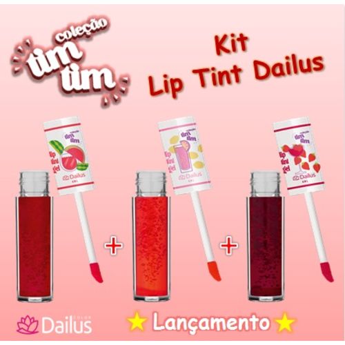 Kit Coleção Tim Tim Lip Tint Dailus 3 Cores