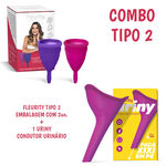 Kit coletor menstrual fleurity flávia alessandra tipo 2 (2 unidades) + 1 fleurity uriny condutor urinario rosa