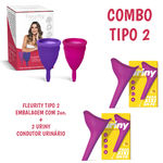 Kit coletor menstrual fleurity flávia alessandra tipo 2 (2 unidades) + 2 fleurity uriny condutor urinario rosa