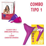 Kit Coletor Menstrual Fleurity Flávia Alessandra Tipo 1 (2 Unidades) + 1 Fleurity Uriny Condutor Urinario Rosa