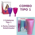 Kit Coletor Menstrual Fleurity Flávia Alessandra Tipo 1 (2 Unidades) + 1 Porta Coletor Esterilizador