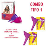 Kit coletor menstrual fleurity flávia alessandra tipo 1 (2 unidades) + 2 fleurity uriny condutor urinario rosa
