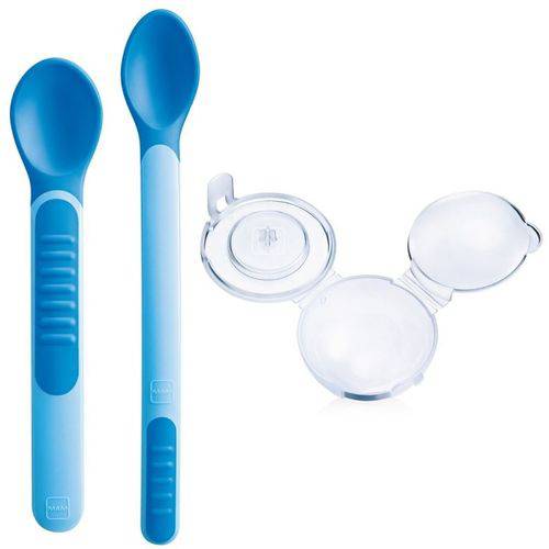 Kit 2 Colheres Termossensíveis Heat Sensitive Spoons e Cover Azul - MAM