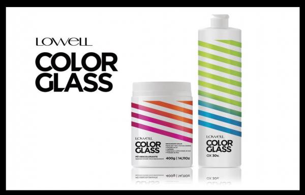 Kit Color Glass Lowell: Gel Revelador 800ml + Pó Descolorante 400g