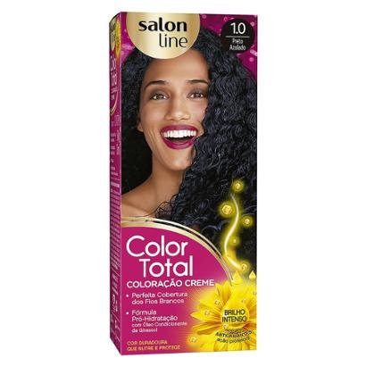 Kit Color Total Salon Line - 1.0 Preto Azulado