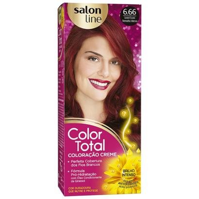Kit Color Total Salon Line - 6.66 Louro Escuro Verm Intenso