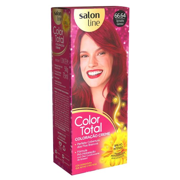 Kit Coloração Color Total 66.64 Vermelho Glamour Salon Line