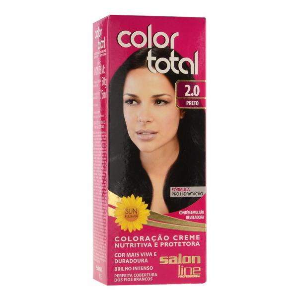 Kit Coloração Creme Color Total N 2.0 Preto - Salon Line