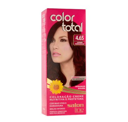 Kit Coloração Creme Color Total N° 4.65 Castanho Vermelho Acaju - Salon Line