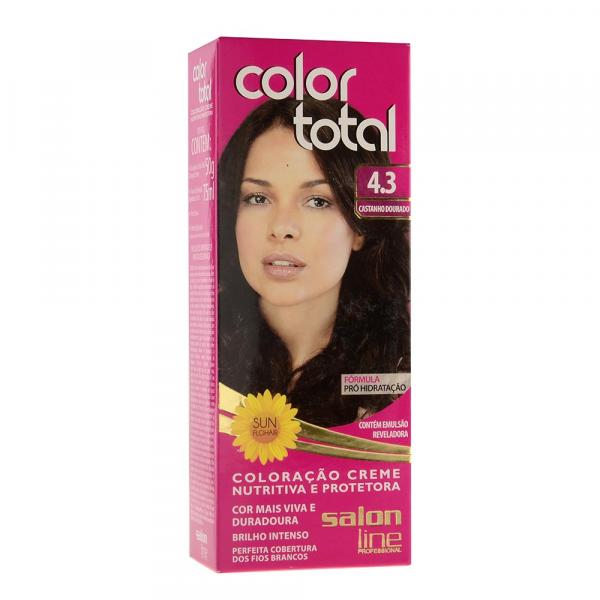 Kit Coloração Creme Color Total N 4.3 Castanho Dourado - Salon Line