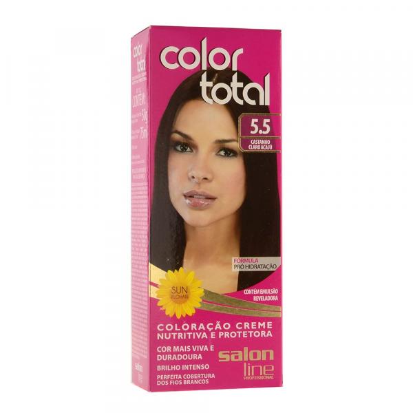 Kit Coloração Creme Color Total N 5.5 Castanho Claro Acaju - Salon Line