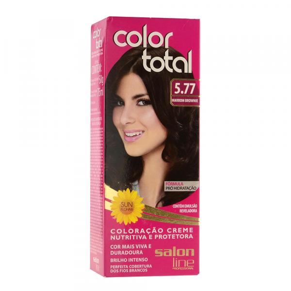 Kit Coloração Creme Color Total N 5.77 Marrom Brawnie - Salon Line