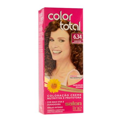 Kit Coloração Creme Color Total N° 6.34 Louro Escuro Acobreado - Salon Line