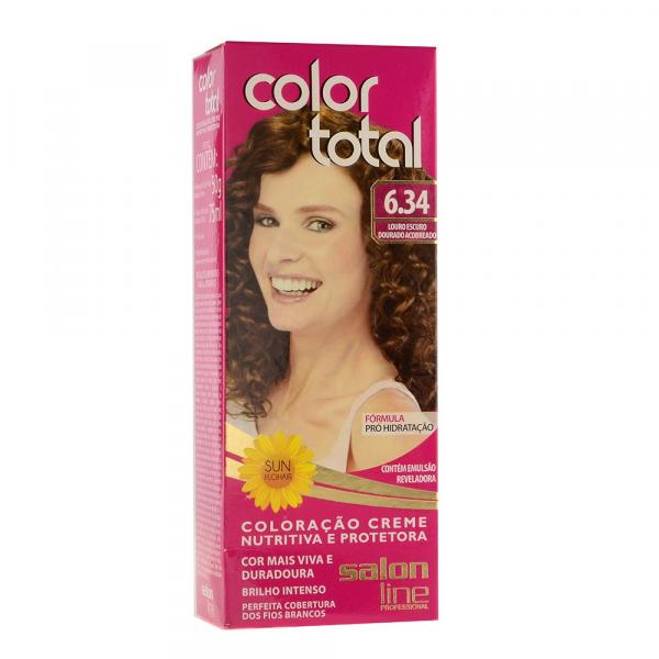 Kit Coloração Creme Color Total N 6.34 Louro Escuro Acobreado - Salon Line