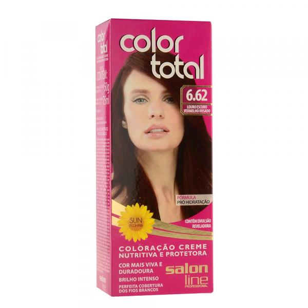 Kit Coloração Creme Color Total N 6.62 Louro Escuro Vermelho Irisado - Salon Line