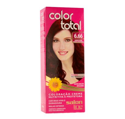 Kit Coloração Creme Color Total N° 6.66 Louro Escuro Vermelho Intenso - Salon Line