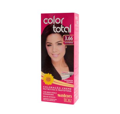 Kit Coloração Creme Color Total N° 3.66 Acaju Púrpura - Salon Line