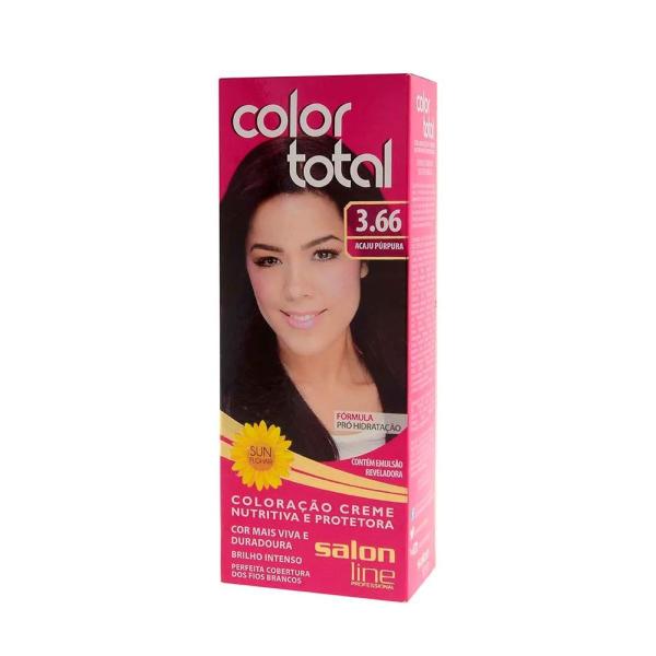 Kit Coloração Creme Color Total N 3.66 Acaju Púrpura - Salon Line