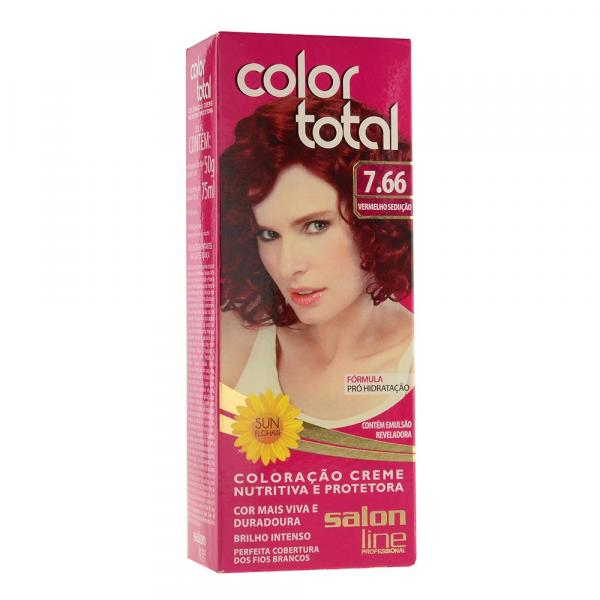 Kit Coloração Creme Color Total N 7.66 Vermelho Sedução - Salon Line