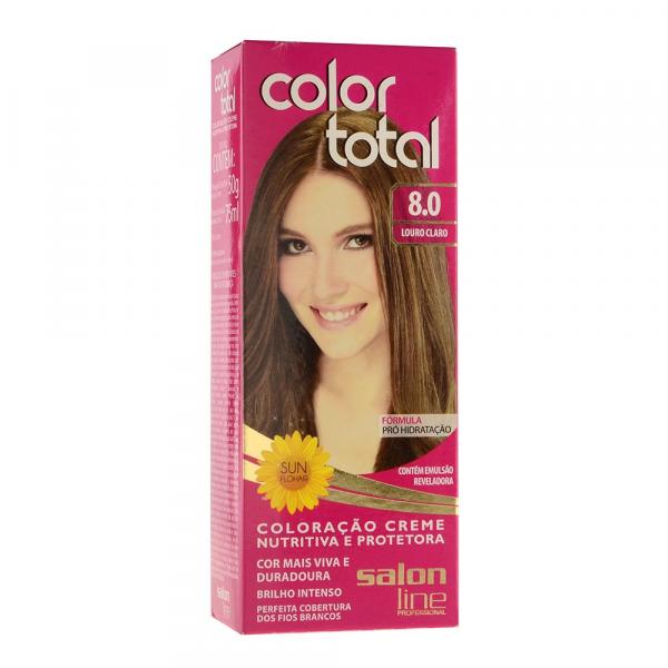 Kit Coloração Creme Color Total N 8.0 Louro Claro - Salon Line