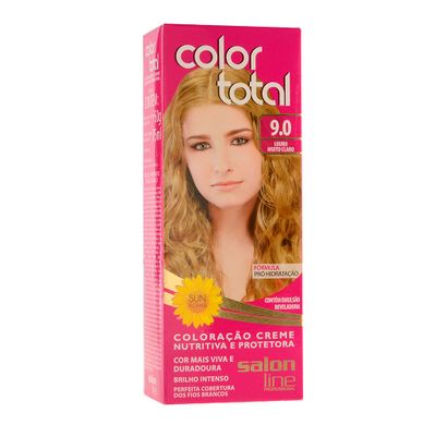 Kit Coloração Creme Color Total N° 9.0 Louro Muito Claro - Salon Line