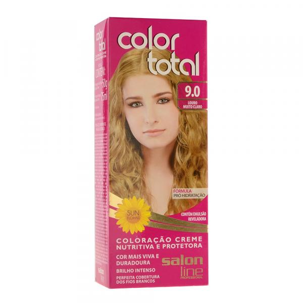 Kit Coloração Creme Color Total N 9.0 Louro Muito Claro - Salon Line