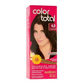 Kit Coloração Creme Color Total - Salon Line - N° 4.0 Castanho Médio