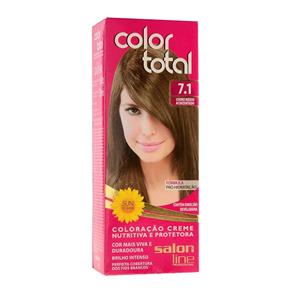 Kit Coloração Creme Color Total - Salon Line - N° 7.1 Louro Médio Acinzentado