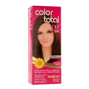 Kit Coloração Creme Color Total - Salon Line - N° 7.7 Louro Médio Marrom