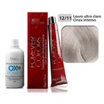 Kit Coloração Forever Colors - Natural 12-11 Louro Ultra Claro Cinza Intenso E Ox 10 Volumes 80ml Power - Forever Liss