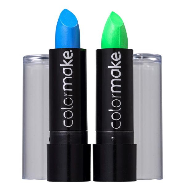 Kit Colormake Batom Fluorescente Azul Verde (2 Unidades)
