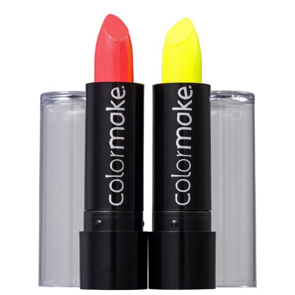 Kit Colormake Batom Fluorescente Vermelho e Amarelo (2 Unidades)