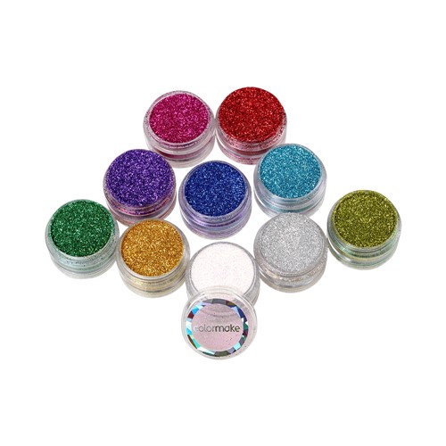 Kit ColorMake Glitter em Pó 10 Cores