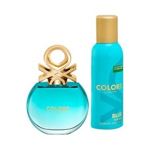 Kit Colors Perfume Feminino Blue Eau de Toilette 80ml + Desodorante 150ml