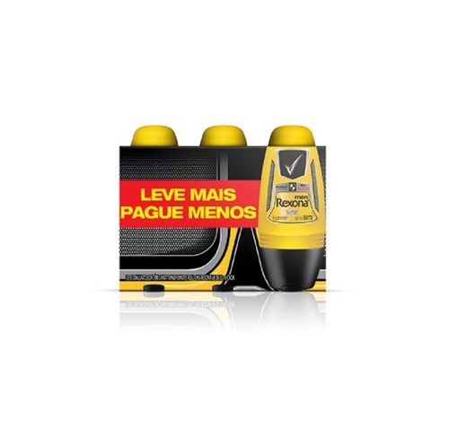 Kit com 03 Desodorantes Rexona V8 Men Rollon 50ml Preço Especial