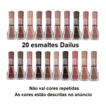 Kit com 30 esmaltes Dailus cremoso nude colorido manicure pedicure
