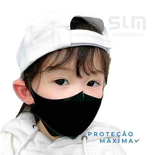 Máscara Infantil de Rosto em Tecido Reutilizável Pronta Entrega Branco