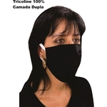Kit com 02 Mascaras Proteção Reutilizável Tecido Lavável Dupla Camada Branca BONI