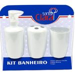 Kit Com 03 Peças Para Banheiro Branco- Santa Clara