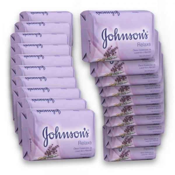Kit com 20 Sabonetes em Barra JOHNSONS Relaxe 90g - Johnsons