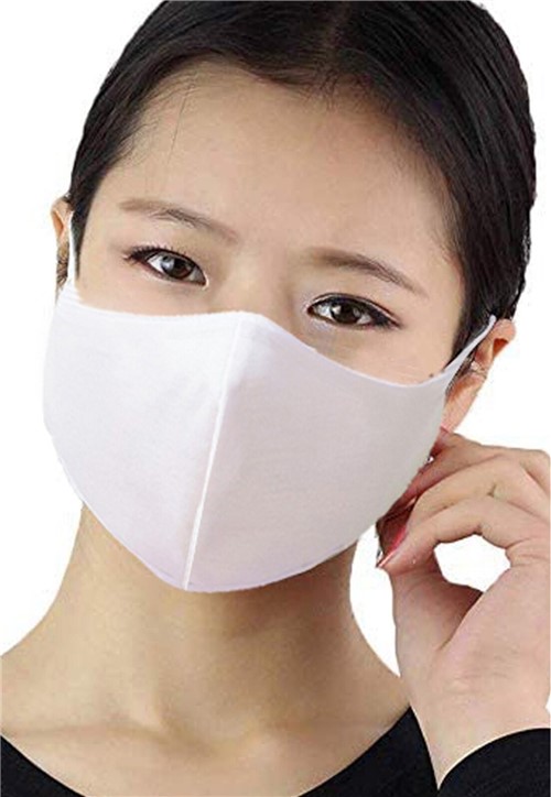 Kit com 06 Máscaras Proteção Antivírus Confort Lavável Reutilizável Branco
