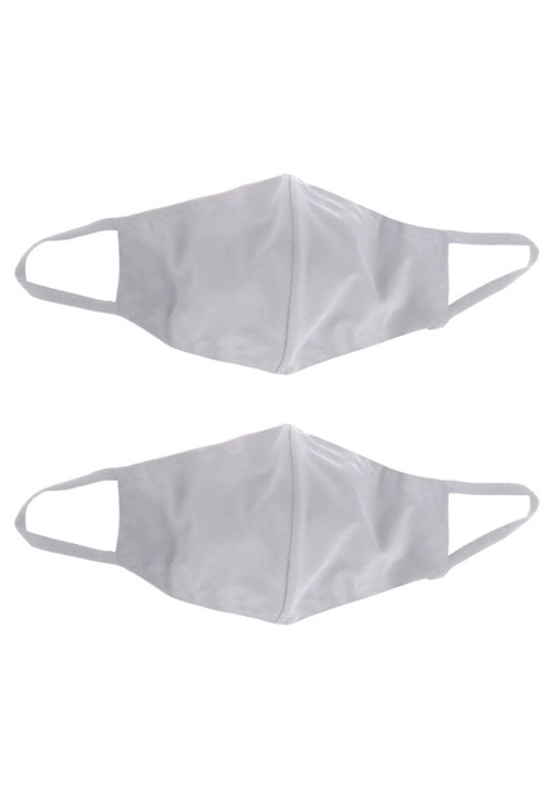 Kit com 02 Máscaras Confortáveis de Tecido Reutilizável Dupla Face Branco