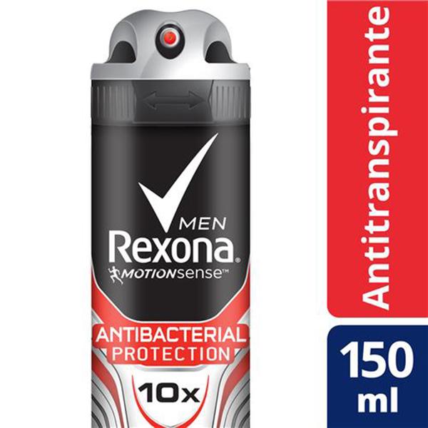 Kit com 1 Desodorante Antitranspirante Aerosol Rexona Men Antibacterial Protection 150ml - Z_empório Veredas