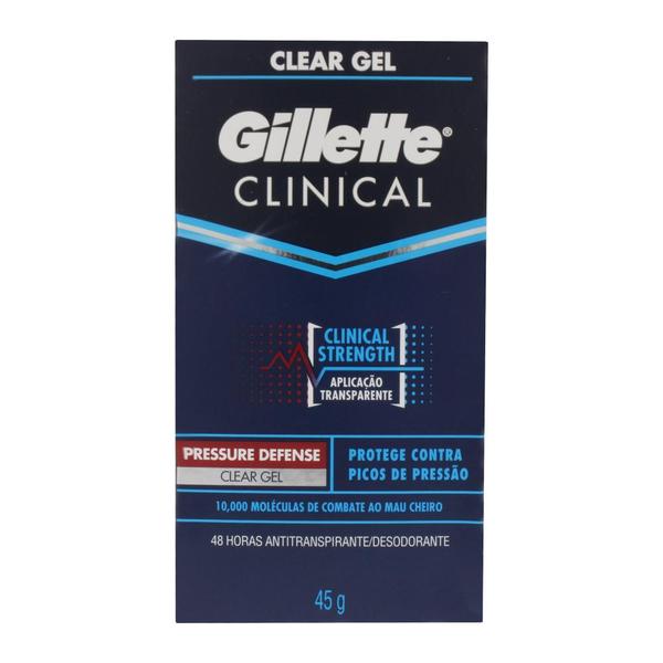 Kit com 1 Desodorante Clear Gel Gillette Clinical Pressure Defense 45g - Z_empório Veredas