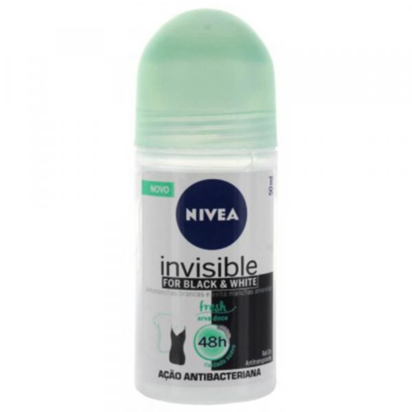 Kit com 1 Desodorante Roll On Feminino Nivea Invisible Black Fresh 50ml