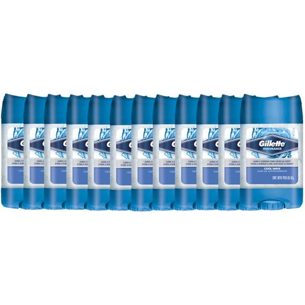 Kit com 12 Desodorantes Clear Gel Cool Wave 82g - Gillette