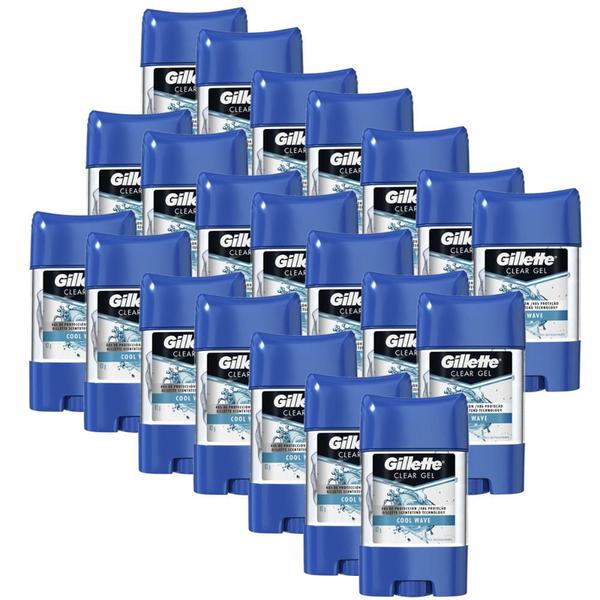Kit com 21 Desodorantes Gillette Antitranspirante Clear Gel Cool Wave 82g