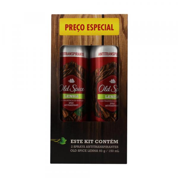 Kit com 1 Kit Desodorante Aerossol Old Spice Lenha 2x93 G + Desconto Especial - Z_empório Veredas