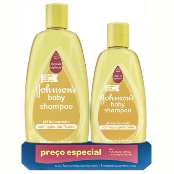Kit com 1 Kit Johnsons Baby Shampoo 400 Ml + Shampoo 200ml